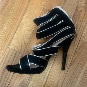 Elegant Black High Heel Sandals